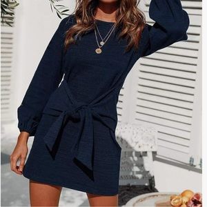Navy Blue Wrap Dress